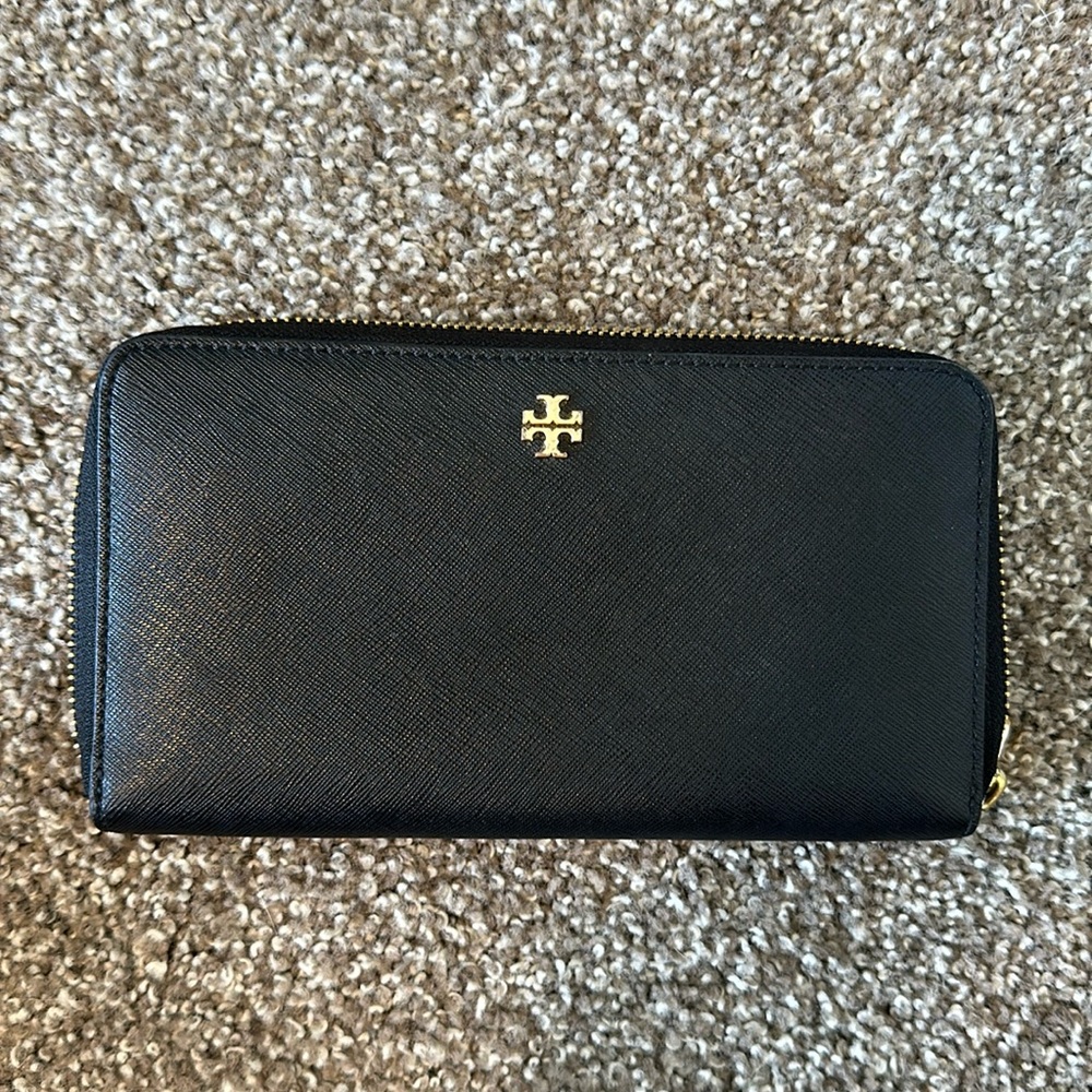 Tory Burch Black Zip-Around Wallet